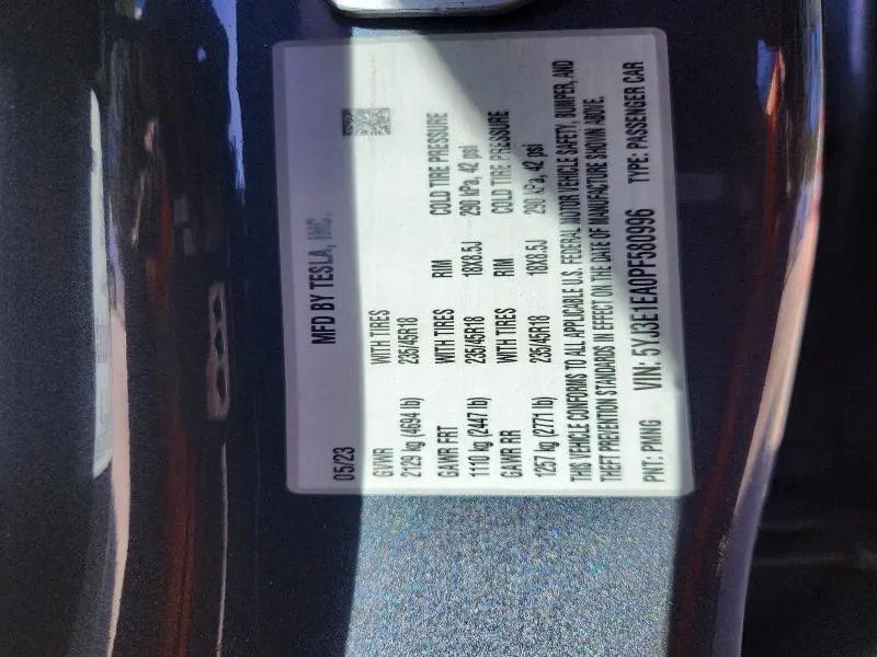 2023 TESLA MODEL 3   