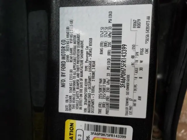 2015 FORD FUSION SE  