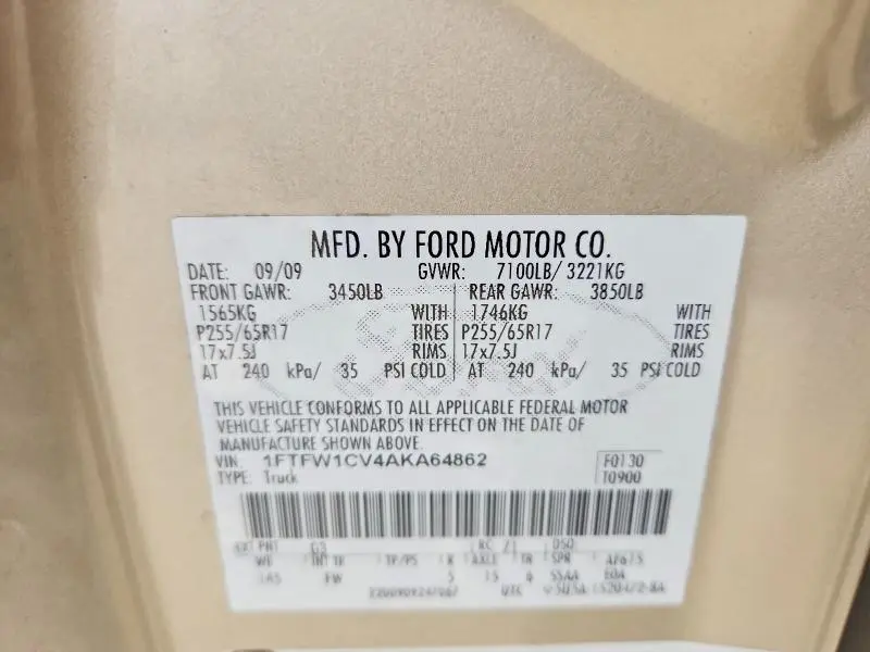 2010 FORD F150 SUPERCREW  