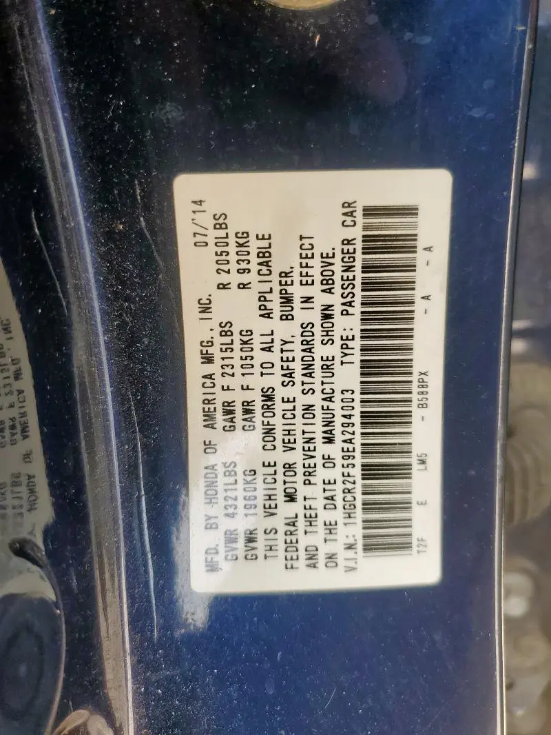 2014 HONDA ACCORD SPORT  