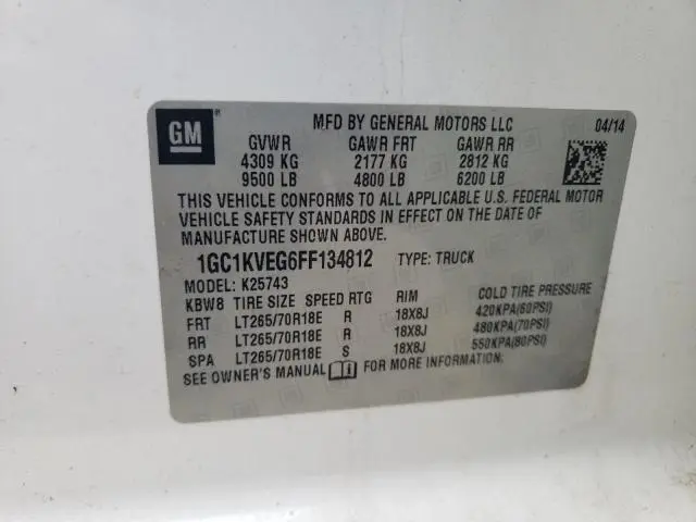 2015 CHEVROLET SILVERADO K2500 HEAVY DUTY LT  