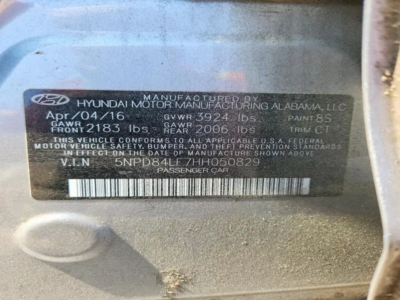 2017 HYUNDAI ELANTRA LIMITED  
