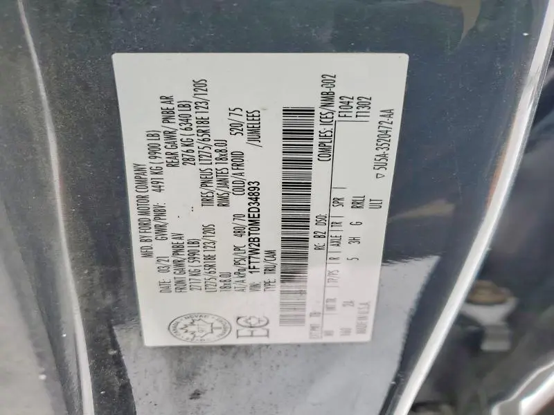 2021 FORD F250 SUPER DUTY  