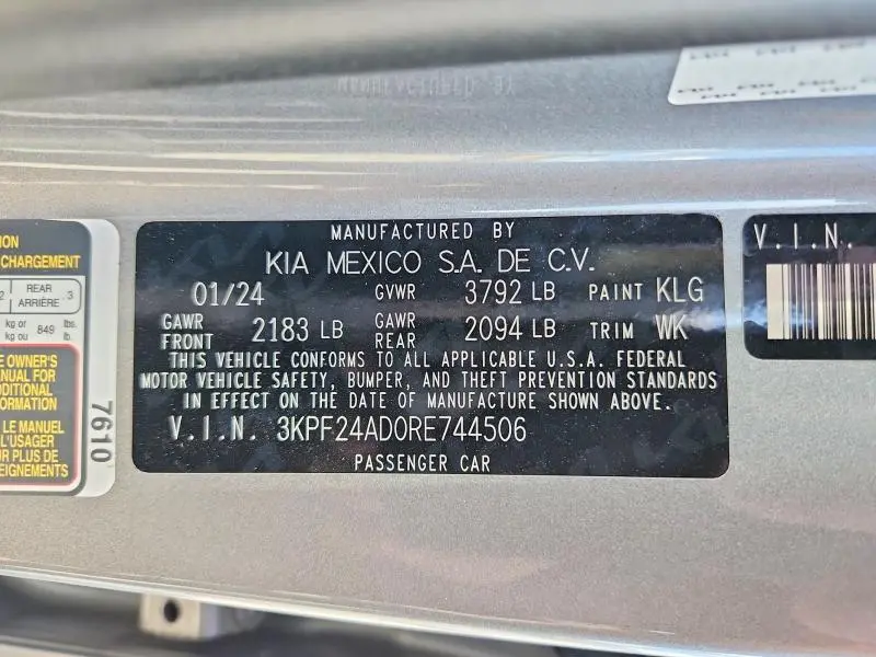 2024 KIA FORTE LXS  