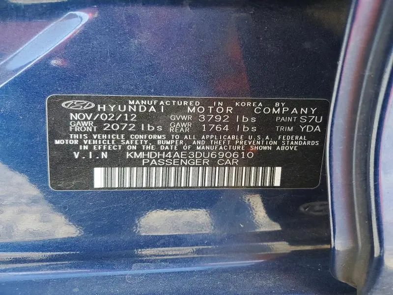2013 HYUNDAI ELANTRA LIMITED  