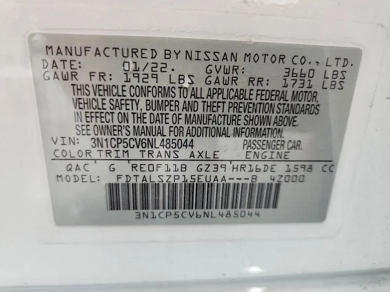 2022 NISSAN KICKS SV  