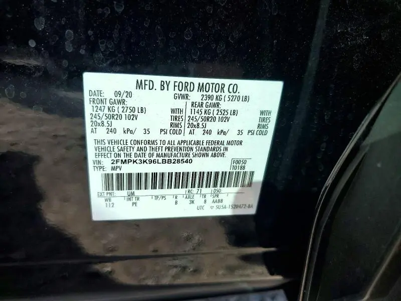 2020 FORD EDGE TITANIUM  