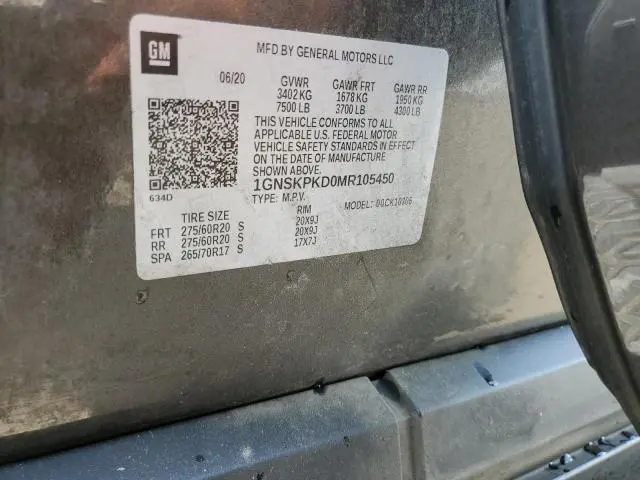 2021 CHEVROLET TAHOE K1500 Z71  