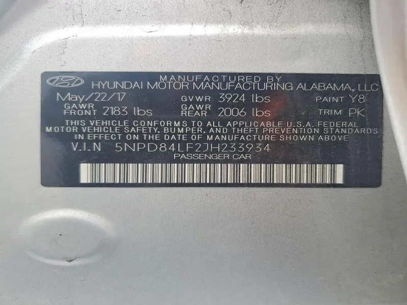 2018 HYUNDAI ELANTRA SEL  