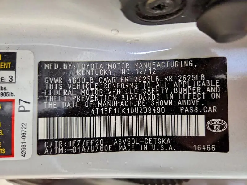 2013 TOYOTA CAMRY SE  