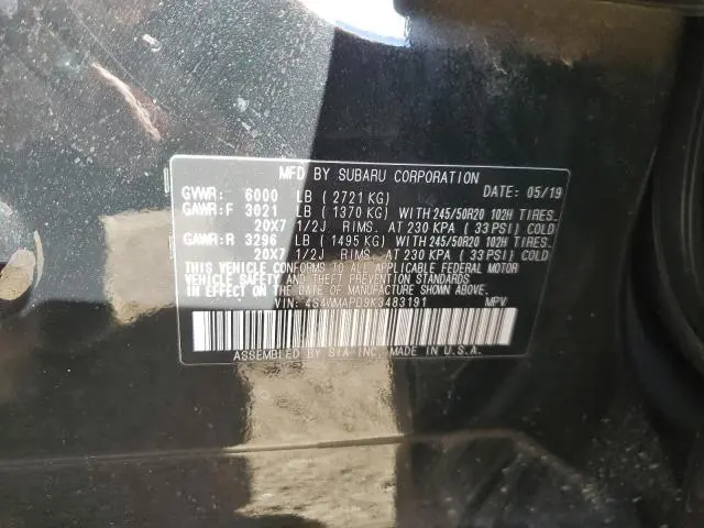 2019 SUBARU ASCENT LIMITED  