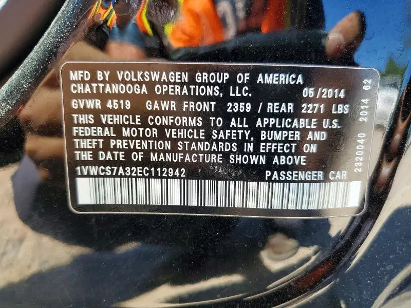 2014 VOLKSWAGEN PASSAT SEL  