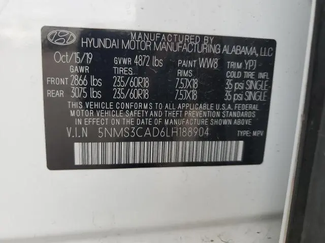 2020 HYUNDAI SANTA FE SEL  