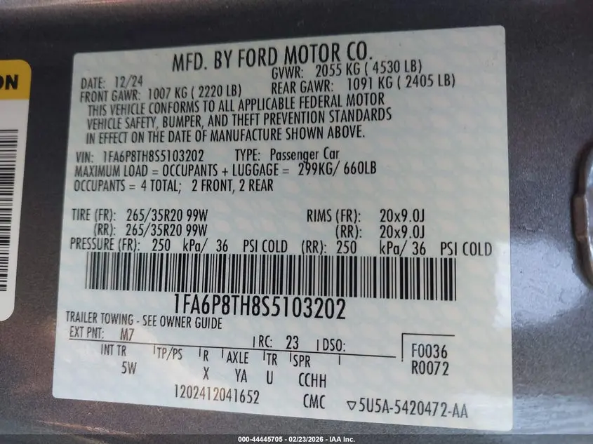 2025 FORD MUSTANG ECOBOOST PREMIUM FASTBACK