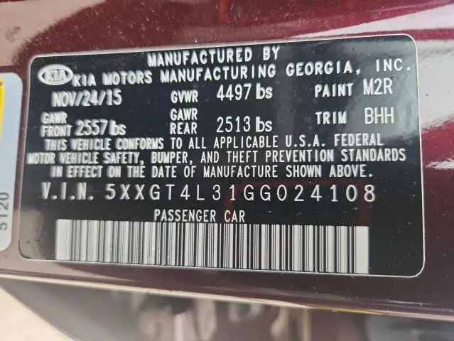 2016 KIA OPTIMA LX  