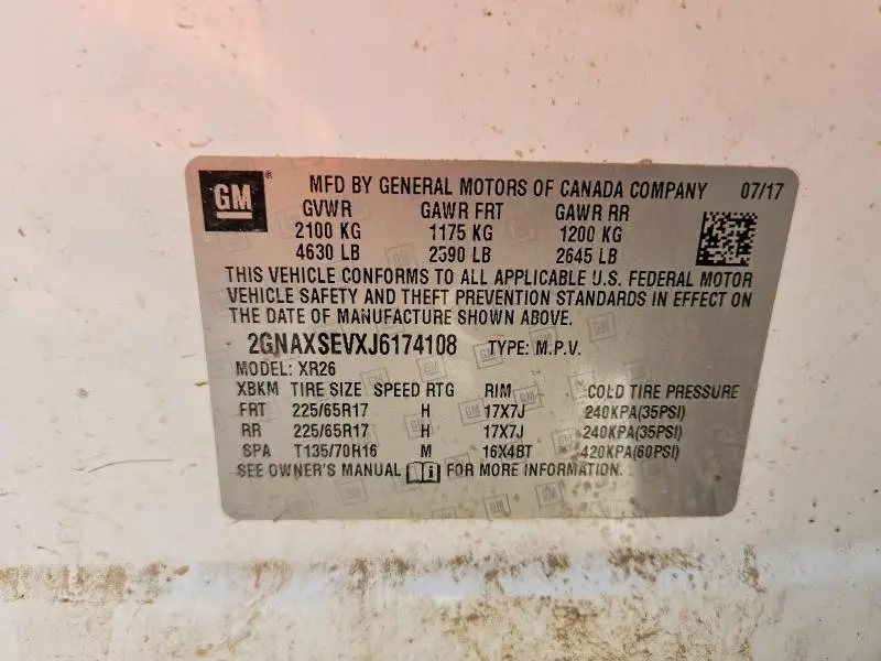 2018 CHEVROLET EQUINOX LT  