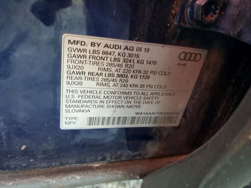 2019 AUDI Q7 PREMIUM V6