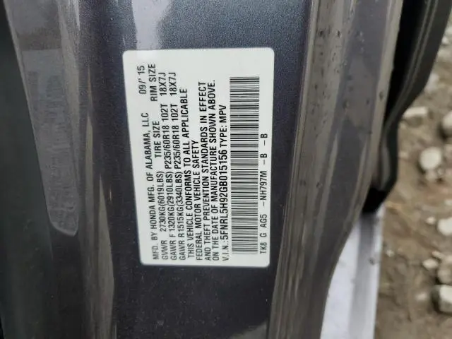 2016 HONDA ODYSSEY TOURING  