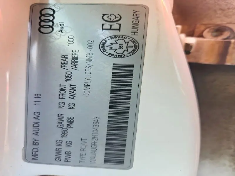 2017 AUDI A3 PREMIUM  