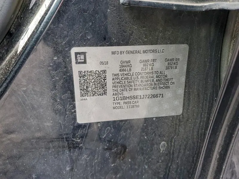 2018 CHEVROLET CRUZE LT  