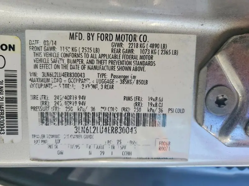 2014 LINCOLN MKZ HYBRID  