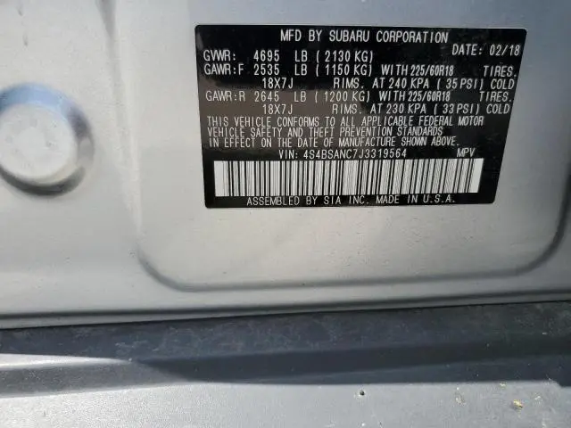 2018 SUBARU OUTBACK 2.5I LIMITED  