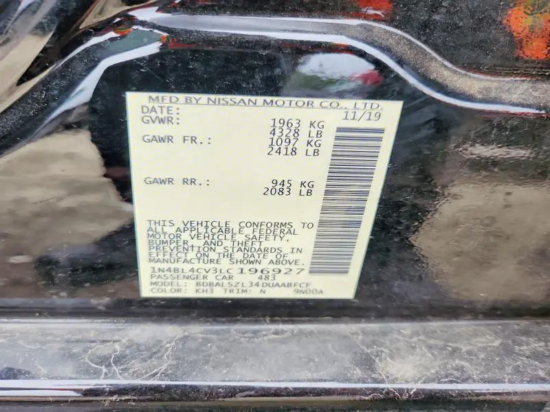 2020 NISSAN ALTIMA SR  