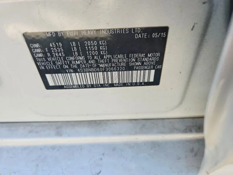 2015 SUBARU LEGACY 2.5I PREMIUM  