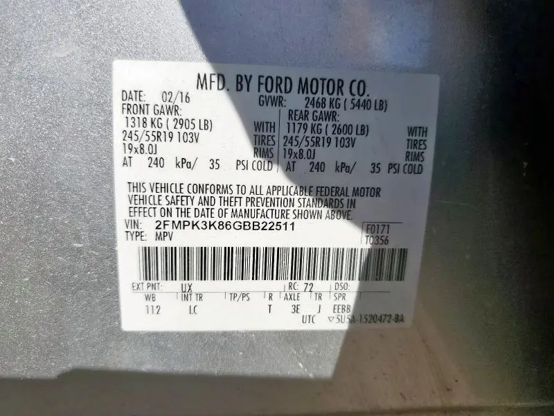 2016 FORD EDGE TITANIUM  