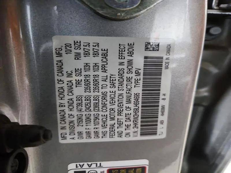 2020 HONDA CR-V EX  