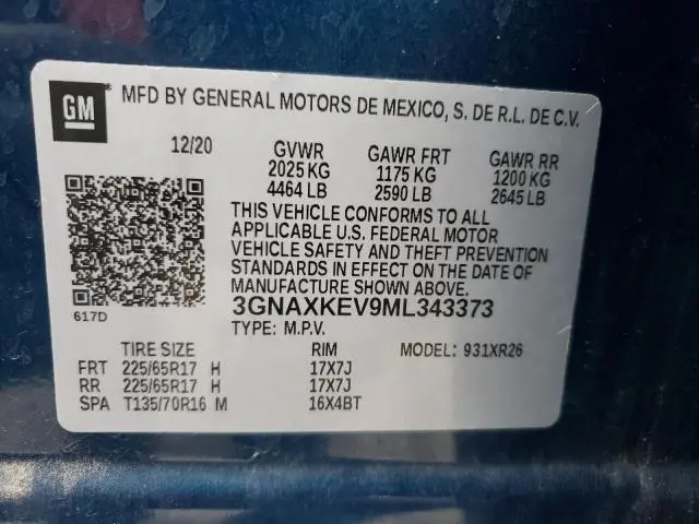 2021 CHEVROLET EQUINOX LT  