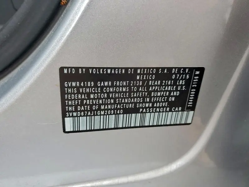 2016 VOLKSWAGEN JETTA SE  