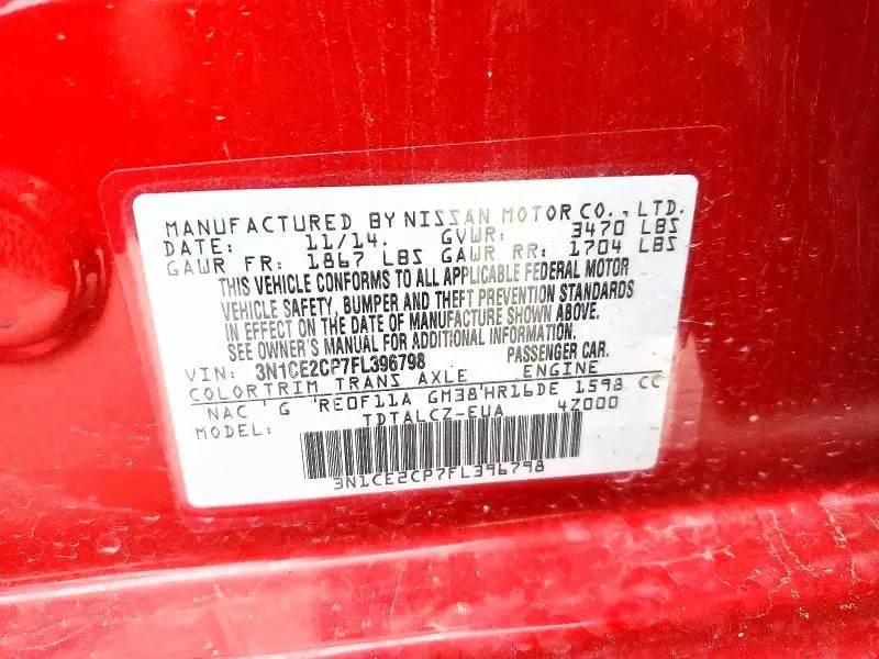 2015 NISSAN VERSA NOTE S  