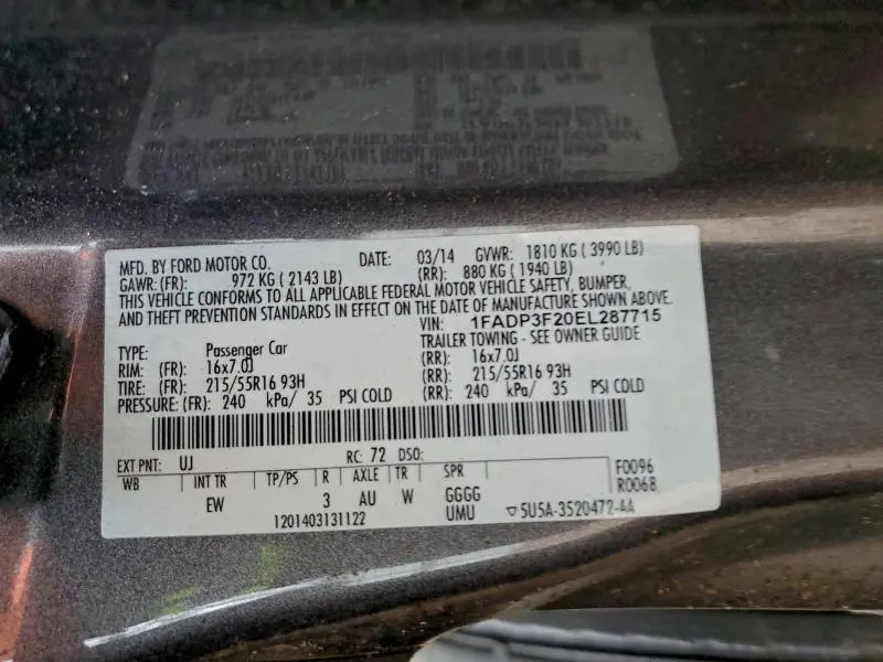 2014 FORD FOCUS SE  