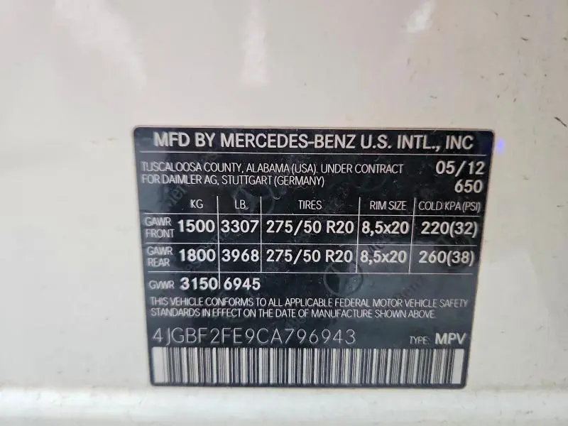 2012 MERCEDES-BENZ GL 350 BLUETEC  