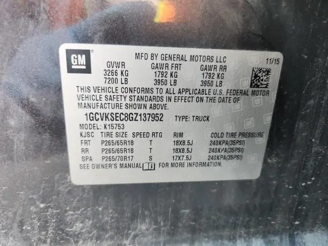 2016 CHEVROLET SILVERADO K1500 LTZ  