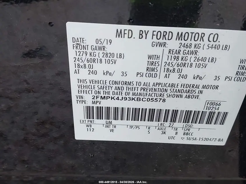 2019 FORD EDGE SEL
