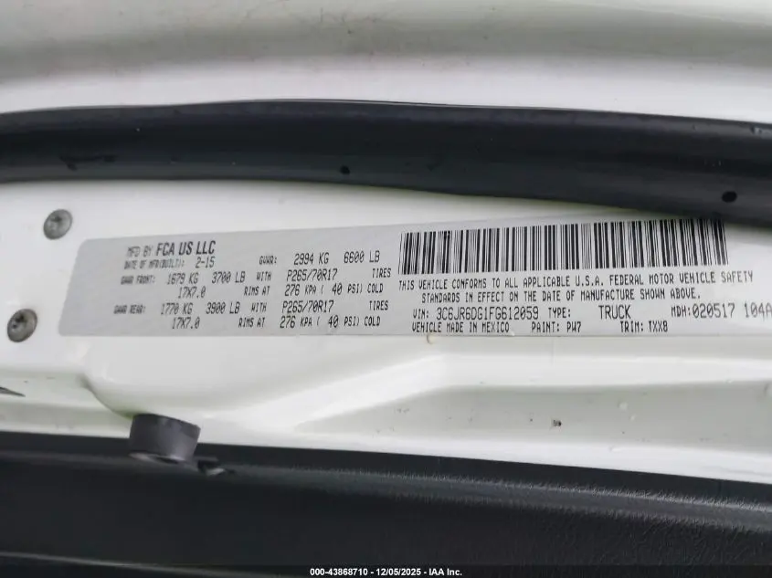 2015 RAM 1500 TRADESMAN