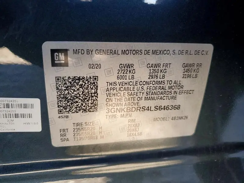 2020 CHEVROLET BLAZER 3LT  