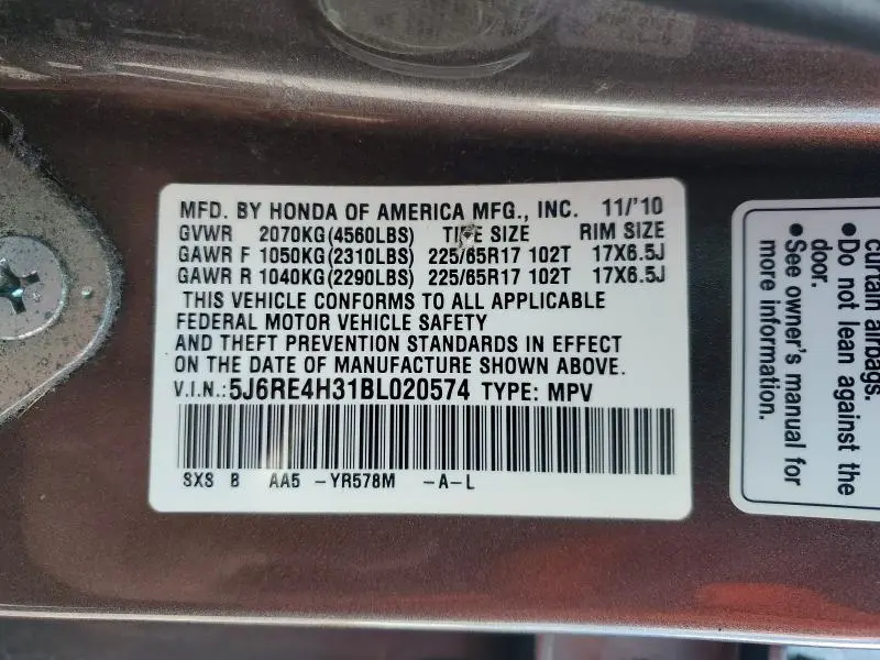 2011 HONDA CR-V LX  