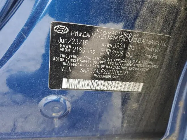 2017 HYUNDAI ELANTRA SE