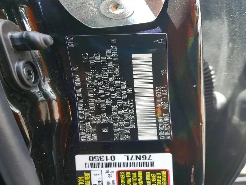 2012 TOYOTA SEQUOIA PLATINUM  