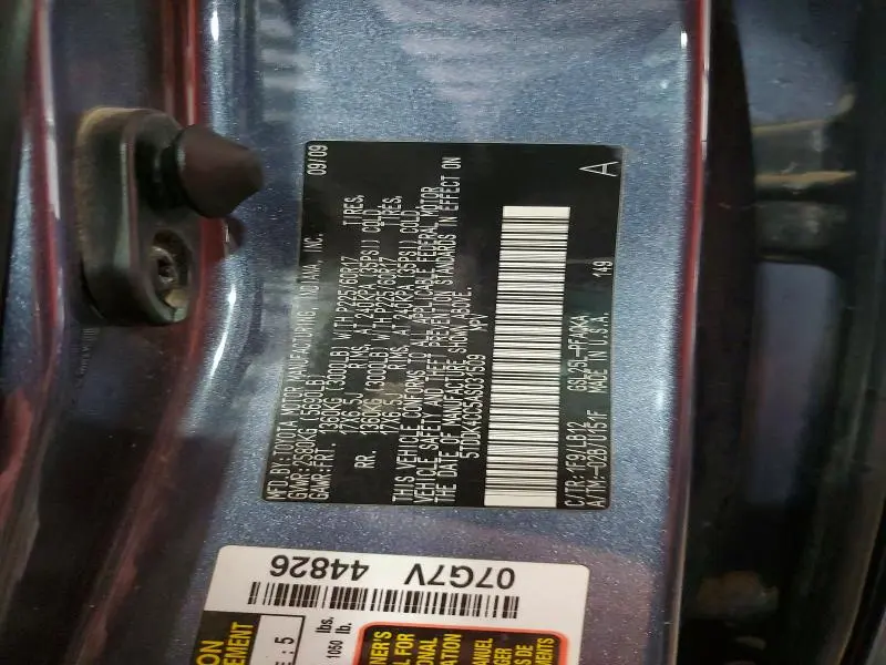 2010 TOYOTA SIENNA XLE  