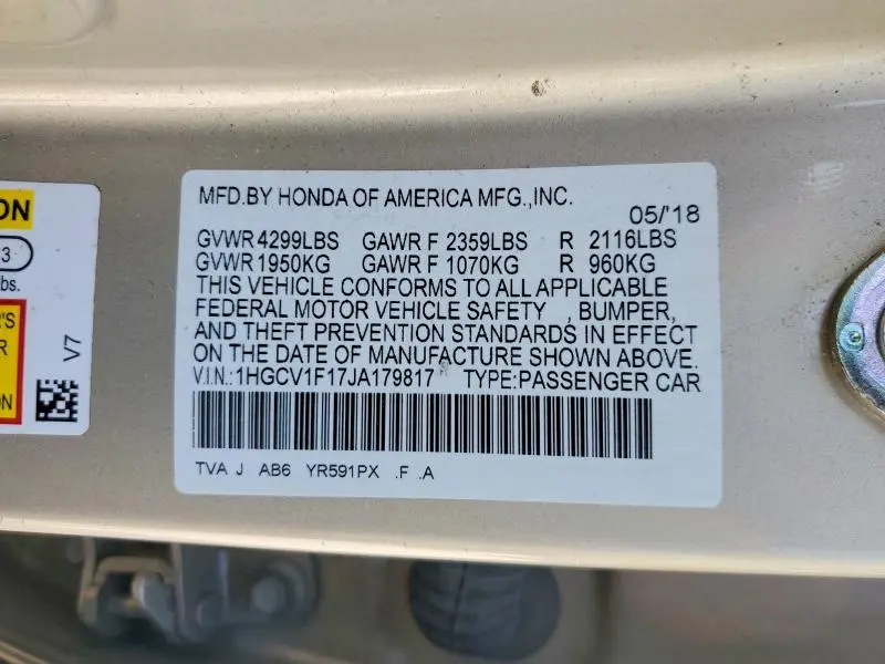 2018 HONDA ACCORD LX  