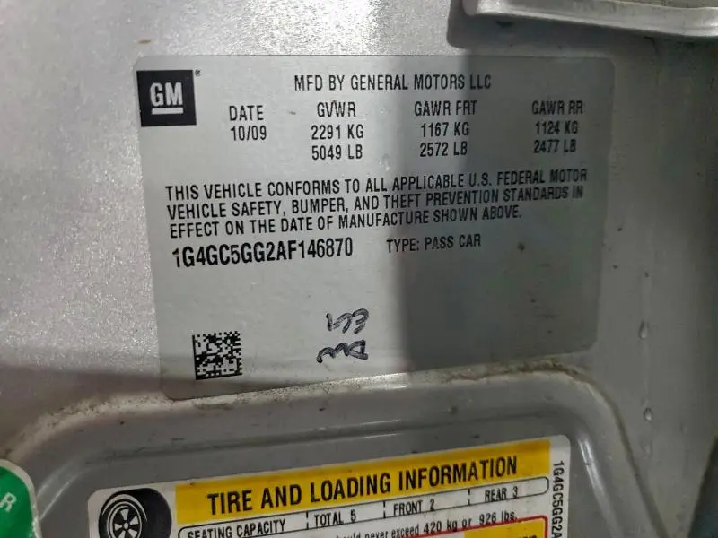 2010 BUICK LACROSSE CXL  