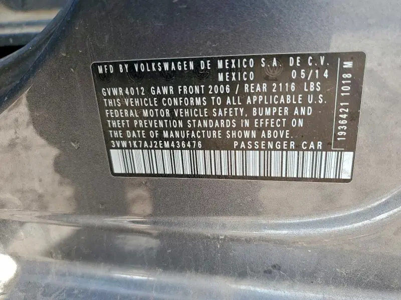 2014 VOLKSWAGEN JETTA BASE  