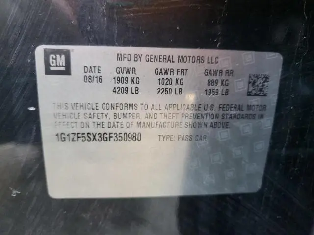 2016 CHEVROLET MALIBU LT  