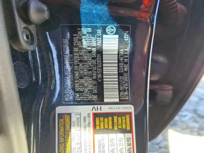2016 TOYOTA AVALON XLE PREMIUM  