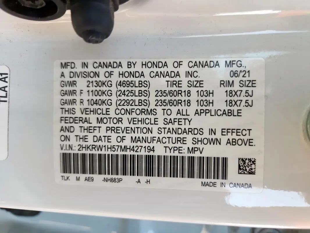 2021 HONDA CR-V EX  