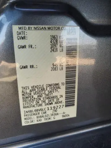 2020 NISSAN ALTIMA S  